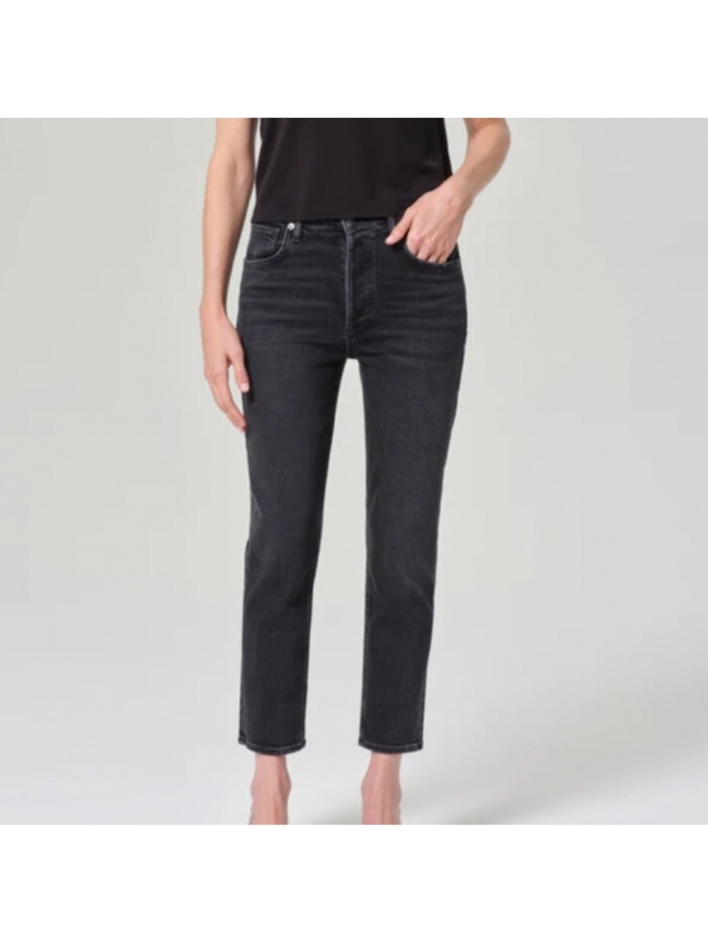 AGOLDE Riley High Rise Straight Crop Jeans 28